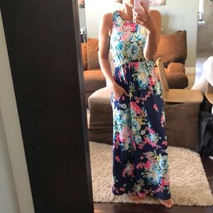 Floral Maxi Sleeveless Dress Women’s size S
